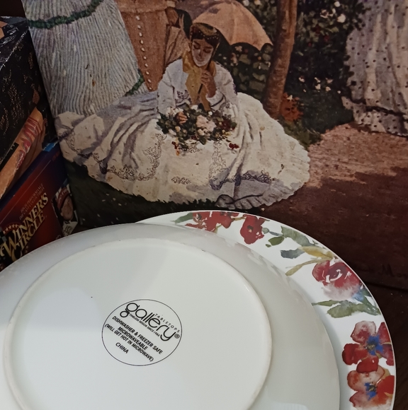 🍅🥪4 Tabletops Galler Plates 11”×2"🍛🍲 Hand Painted Set,NICE GIFT.🥙🥞🍱🎁 - Picture 3 of 14